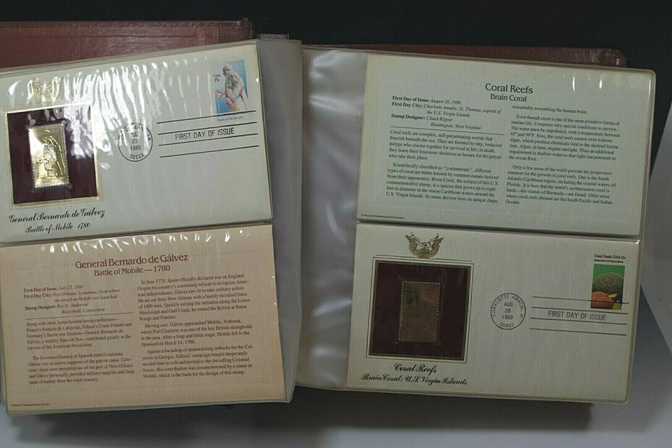 41 GOLDEN REPLICAS STAMPS ISSUES APR 10 1980/JUN18 1981 SET 1 DAY COVER 22K GOLD - Image 3 of 4