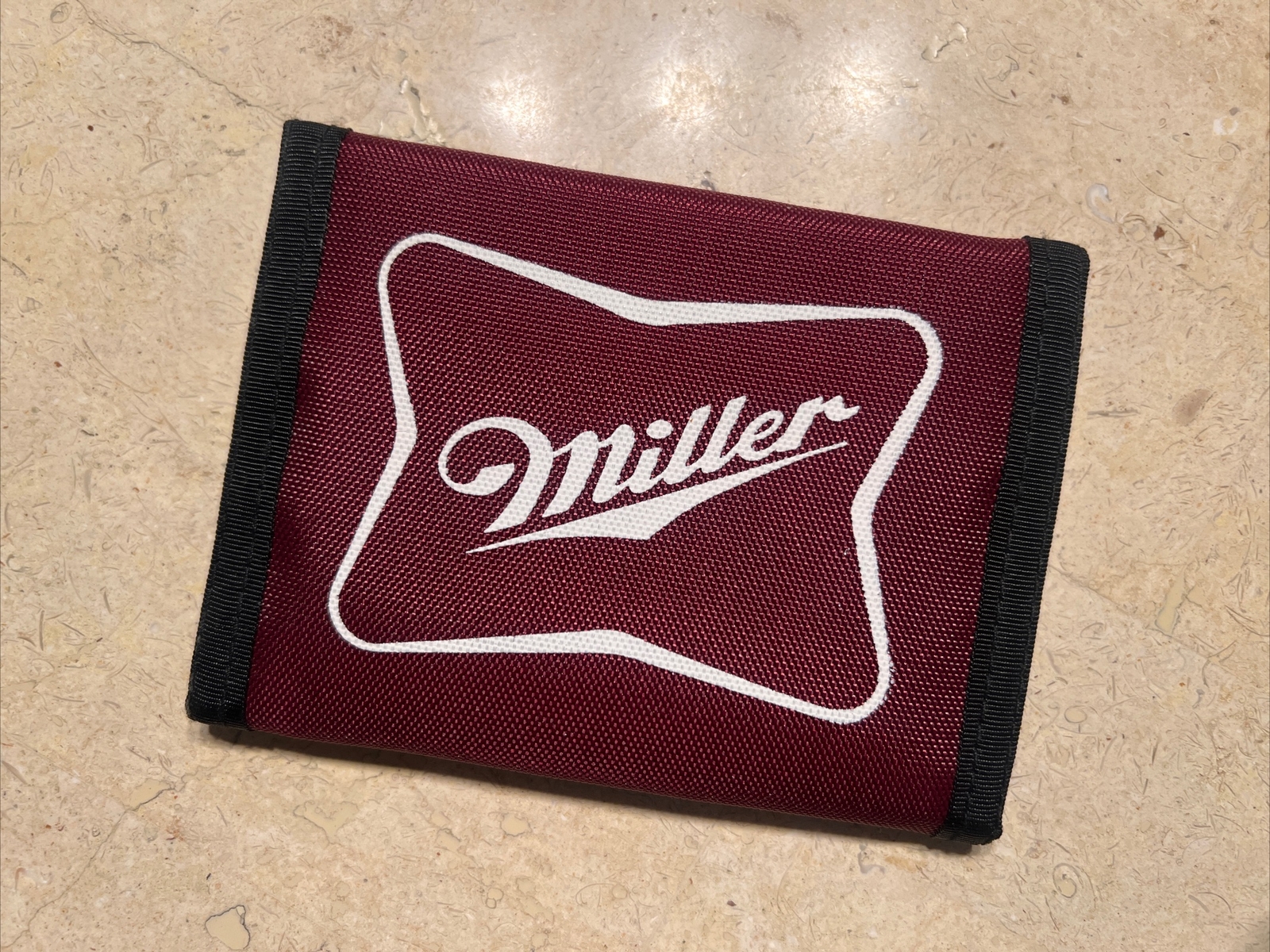 Men'S Nylon Trifold Wallet  Miller Burgundy, 100% Polyester Perfect Wallet