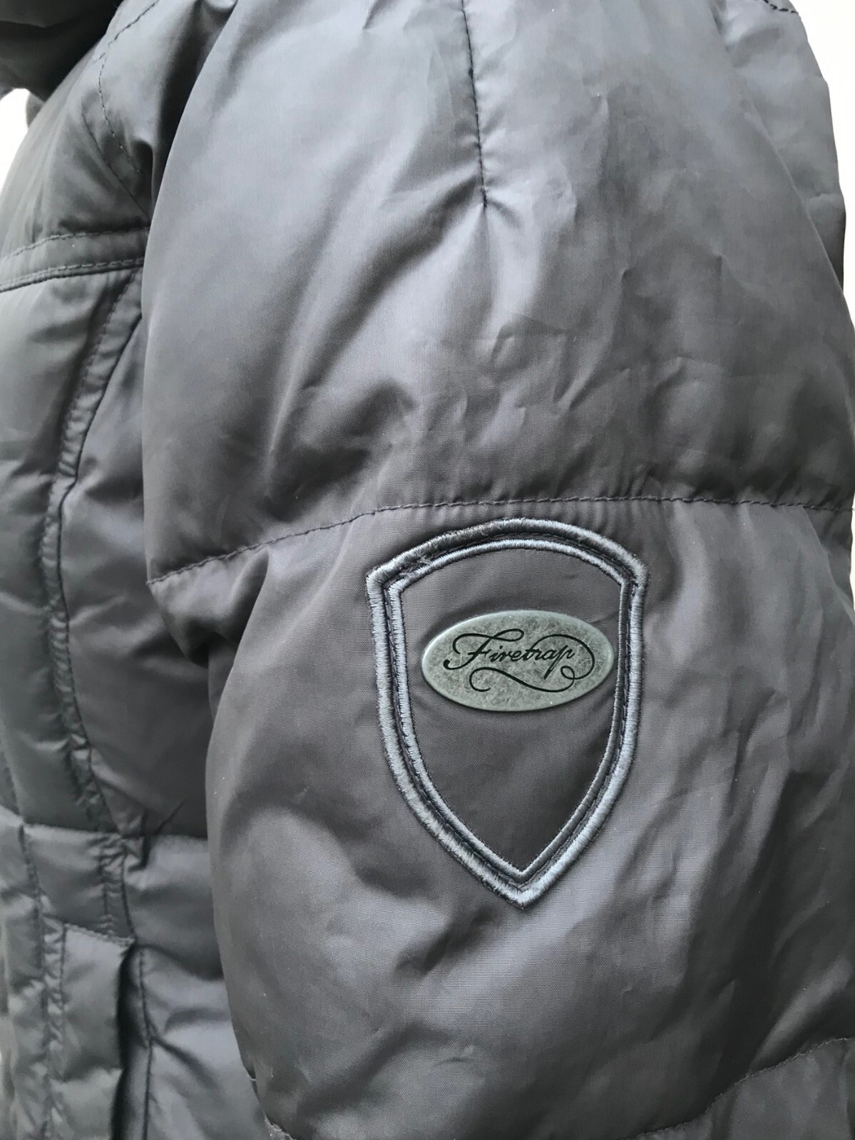 FIRETRAP DOWN PUFFA JACKET - Brown - Size Small - image 5