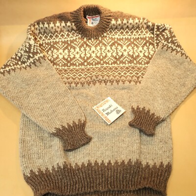 VINTAGE 38'' L RAPAKA MAHANA PURE WOOL HAND MADE NEW WITH TAGS JUMPER SWEATER