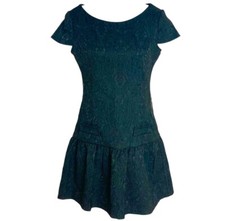 Zara W&B Collection Brocade Mini Dress Medium Goth