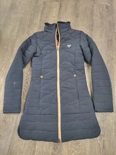 Aubrion Ladies Delaware Long Padded Coat Navy Blue Orange XXS