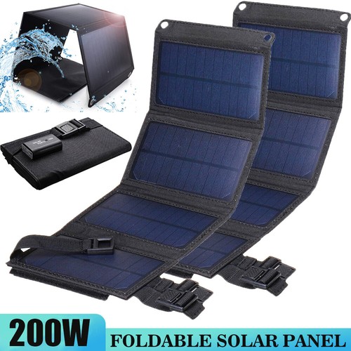 200W Solar Panel 12V Trickle Charger Battery Charger Kit Maintainer Boat Car RV