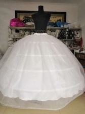 4 Hoops Big White Petticoat Crinoline Slip Underskirt for Wedding Dress Gown