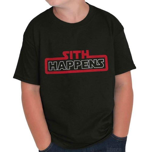 Funny Space Movie Villain Humor Sith Happens Youth Crewneck T Shirts Boy or Girl - Picture 4 of 9