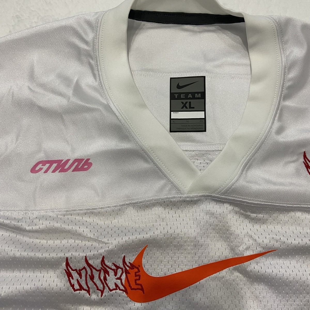 SZ XL | Nike x Heron Preston Oversized Jersey White Orange SZ XL | Nike x Heron Preston Oversized Jersey White Orange