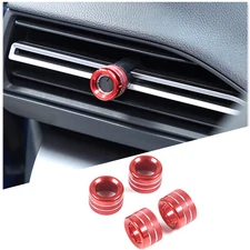 Aluminum Red Air Outlet Adjustment Knob Trim Ring For Subaru WRX 2022-2023