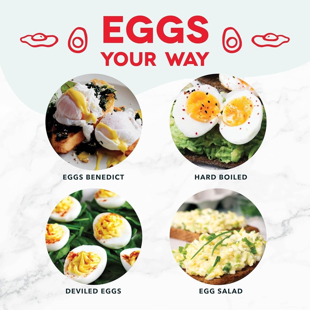 6-Capacity Electric Egg Cooker for Hard Boiled and Poached Eggs Fast