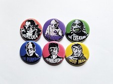 Universal Monsters Pinback Buttons Magnets  Bottle Openers. Set 02 Horror