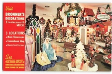 Postcard Visit Bronner's Decorations Frankenmuth, Mich Unposted VTG VPC02.