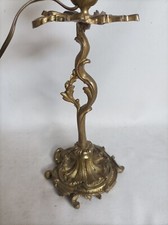 Ancienne petite lampe en bronze de style Louis XV / Rocaille en état de marche
