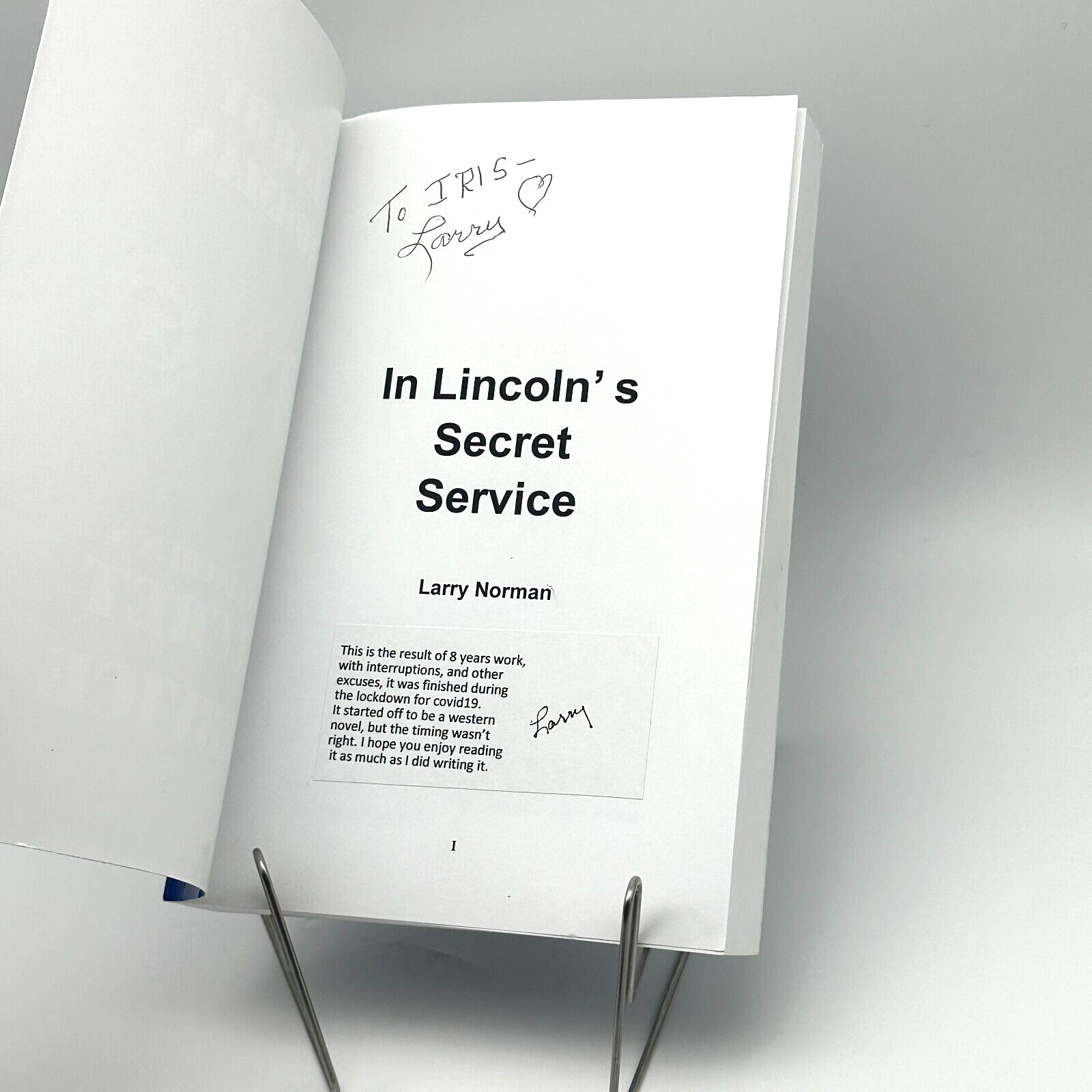 Signed Larry Norman In Lincoln’s Secret Service Historical Civil War Paperback 2