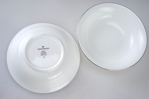 6" Wedgwood Signet Platinum Bone China FRUIT NAPPIE BOWL 1-MINT Bowl + 1-Crack - Picture 5 of 5