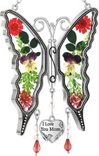 KY BOSAM Suncatcher Butterfly, Mother s Day Mom Gifts, I Love You Mom-Stained Gl