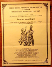 1987 Int. Human Rights Day Poetry Festival Program ~Dennis Brutis Lamont Steptoe