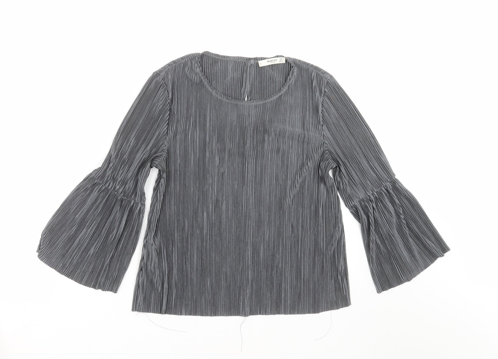 Mango Womens Grey Polyester Blend Basic Blouse Si… - image 1