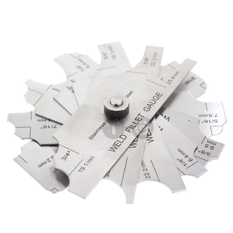Juego de soldadura de filete de 7 piezas medidor calibre RL prueba de inspección de soldadura cubito métrico y pulgadas Foto 3 de 4