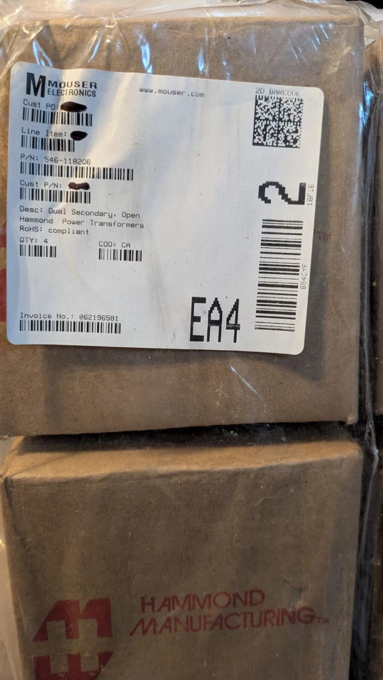 Hammond 1182Q6 Power Transformer | 6 V-0-6 V @ 6 A (80 VA) 115 / 230 V | New - Image 3 of 3