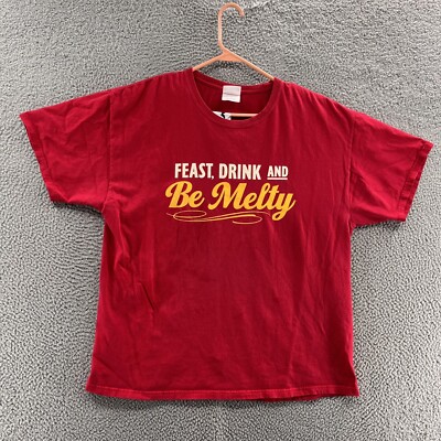 VINTAGE Subway Shirt Men Extra Large Red Be Melty Promo Uniform Logo Casual 00s