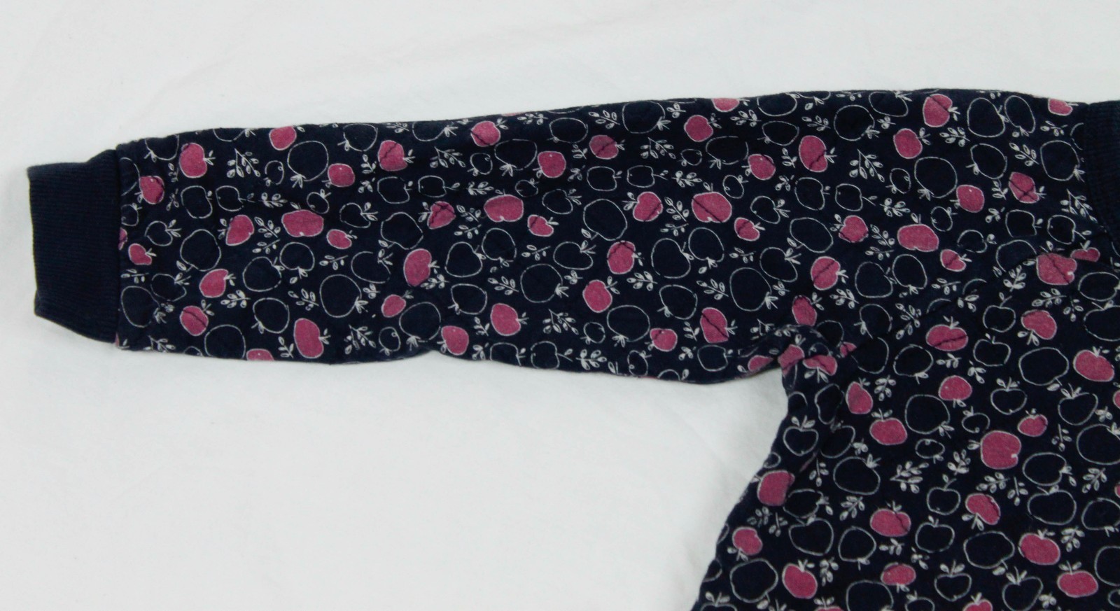BabyGap Girls Size 5 Toddler Navy Blue Purple Fruit Pattern Pullover Sweater image 4
