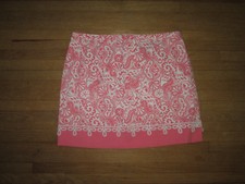 New VINEYARD VINES Coral Seahorse Seashells Print Cotton Skirt w/ Lace Trim  4