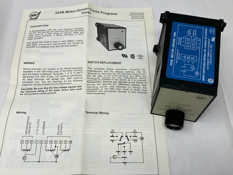 Automatic Timing & Controls 3-0322B007A12CS Cycle Progress Timer 322B Series - Image 2 of 4