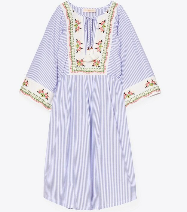 Tory Burch Embroidered Beach Tunic M Swim Cover Up 6 8 Beach