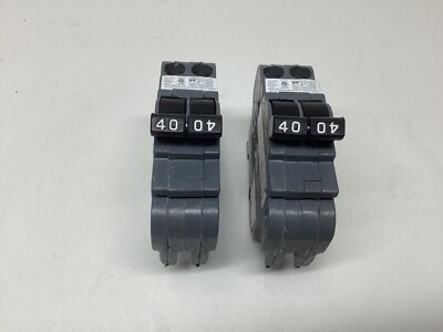 2-Federal Pacific Connecticut electric Stab-Lok  Breakers  2-Pole 40A UBIF-0240N