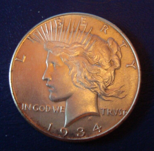 1934-P PEACE SILVER DOLLAR BU 90% NICE COIN 954,000 MINTED - 第 1/5 張圖片