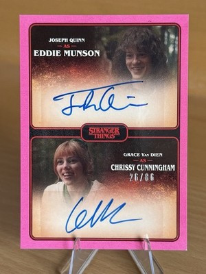 Zerocool Stranger Things Season 4 Dual Autograph Eddie & Chrissy Pink 26/86