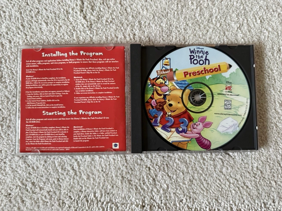 Disney's Winnie the Pooh Preschool (Windows/Mac, 1999) Vintage PC Learning Games - Image 2 of 2