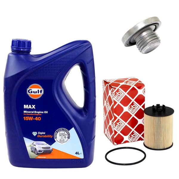 MotoröL Filter Set 15W-40 4 Liter + ÖLablassschraube FüR Opel Astra G Corsa B-image