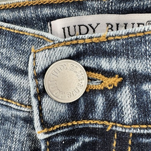 Judy Blue Super Flare Jeans 15/32 Acid Blue High Waist Stretch Raw Hem Boho - Picture 13 of 14
