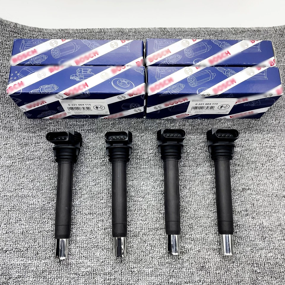 4PCS 0221604115 Bosch Ignition Coil For AUDI A3 A4 A5 A6 VW Beetle Golf Jetta US - Image 2 of 4