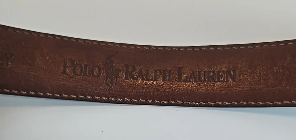 Cinturón de vestir Polo Ralph Lauren unisex 36" de cuero negro hebilla de plata de ley Foto 4 de 4