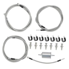 Flexible Stainless Steel Braided Fuel Line Kit Compatible with Chevy Silverado 