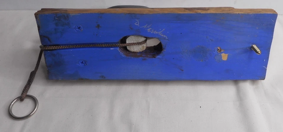 Llamador de puerta de pájaro pájaro carpintero vintage hecho a mano negro/rojo/blanco 11" x 5" x 3-3/8" W Foto 4 de 4