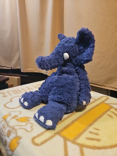 Jellycat London Approx 15” Edmundo Elephant Indigo Blue Stuffed Plush - Picture 4 of 12