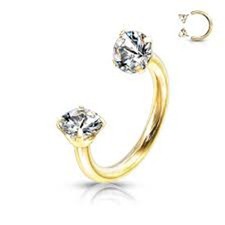 Fer à Cheval Piercing Or 1,2mm Zircon Septum Barbell Circulaire Tragus Hélice