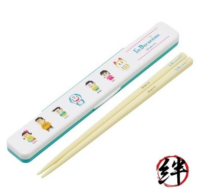Chopsticks Case Set 18cm Made in Japan Silver Ion  For Adults Doraemon Dot