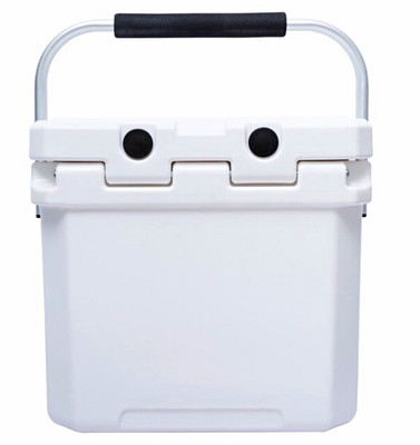 Camp-Zero 12.6 qt Ice Box Cooler, Portable Cup Holder, White/Black