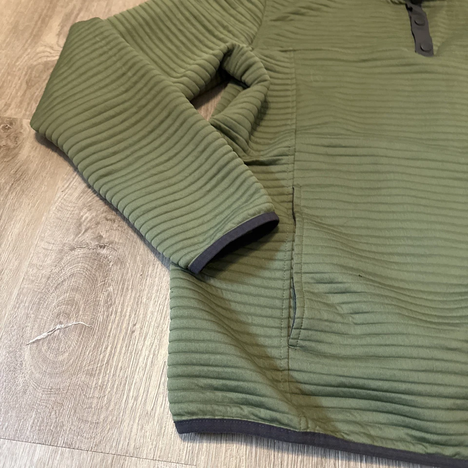 GERRY Mens Jacket Size XL Green Pullover Sweater 1/4 Snap Ribbed Long Sleeve - Image 2 of 4