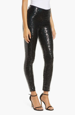 Commando Black Sequin Legging with Perfect Control -  Large - retail $238