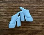 Vintage Barbie Doll Shoes Open Toe Platform Heels Light Blue