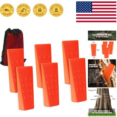 Heavy-Duty 5.5'' Spiked Tree Felling Wedges with Bag - Professional Logging Tools