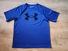 Under Armour YXL youth Extra Large Shirt Top Blue Black short sleeve athletic
