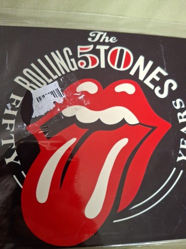 The Rolling Stones Fifty Years 50 License Plate Black Red Logo Brand New Sealed - Picture 3 of 10