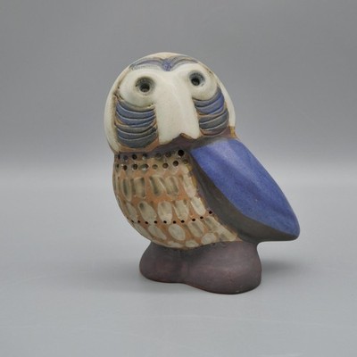 Vintage MCM Susana Espinosa 4'' Owl Sculpture PR Art Pottery Bird Signed No. 22