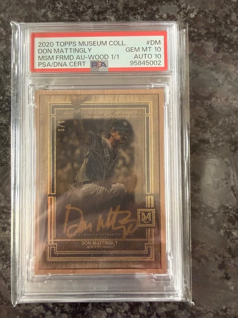 Don Mattingly 2020 Topps Museum Framed Auto Wood True 1/1 PSA DUAL GEM MINT 10