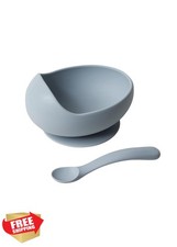 Konny Baby Bowl and Spoon Set Grey Seed